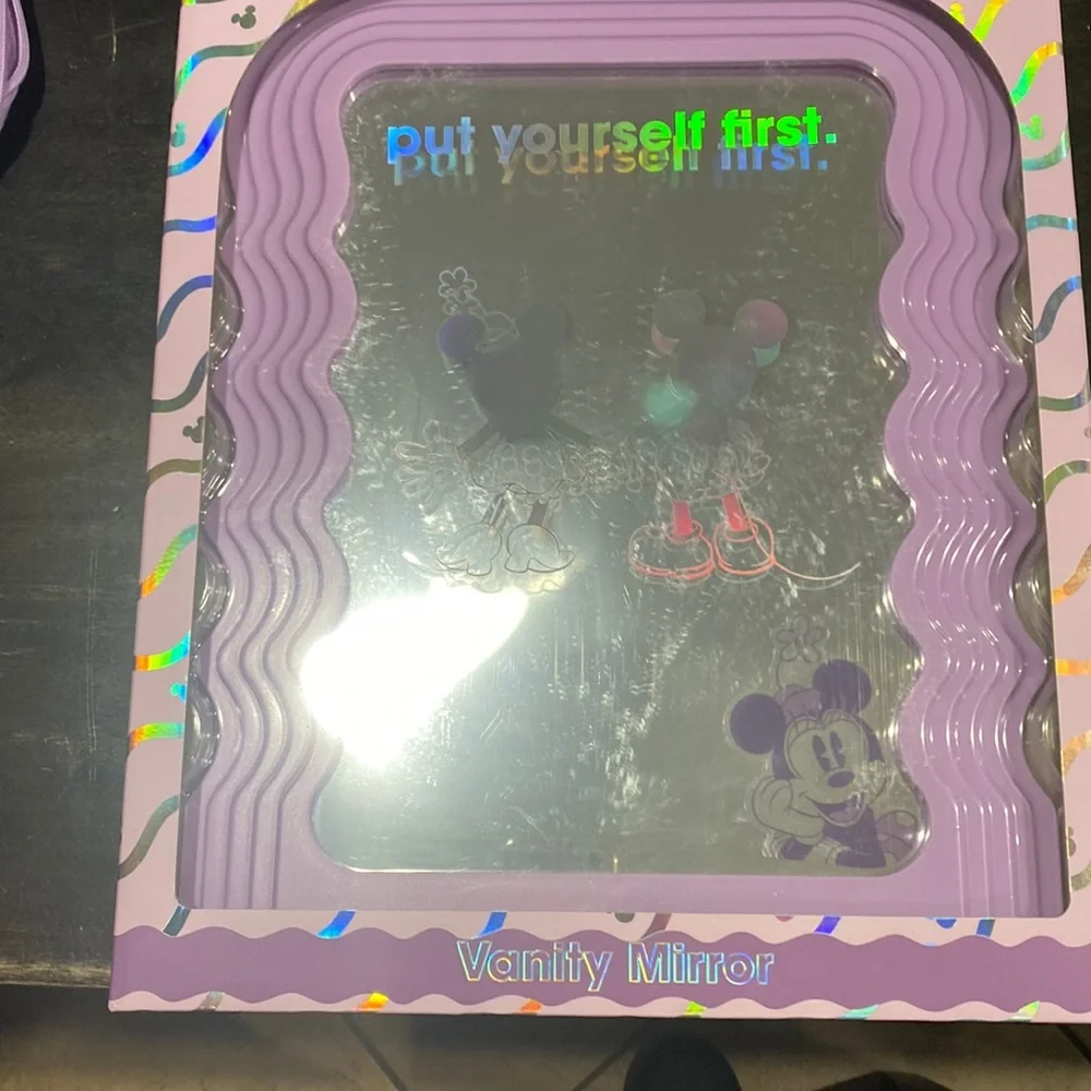 Disney 100 Years Anniversary Vanity Mirror Featuring Mickey and Minnie Mouse